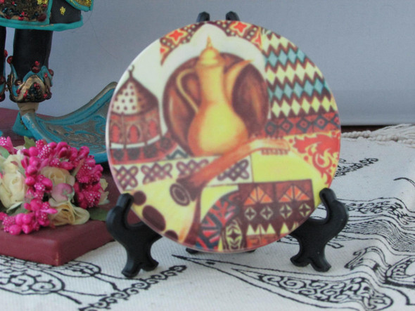 Handcrafted 9cm Printed Ceramic Coaster – Craftihouse Luxury - Authentic Luxury Craftsmanship