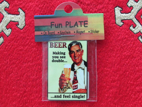 Metal Beer Making You See Double | Authentic Tile Pattern Magnet | Unique Travel Souvenir - Luxury Handcrafted Art Craftihouse Dubai