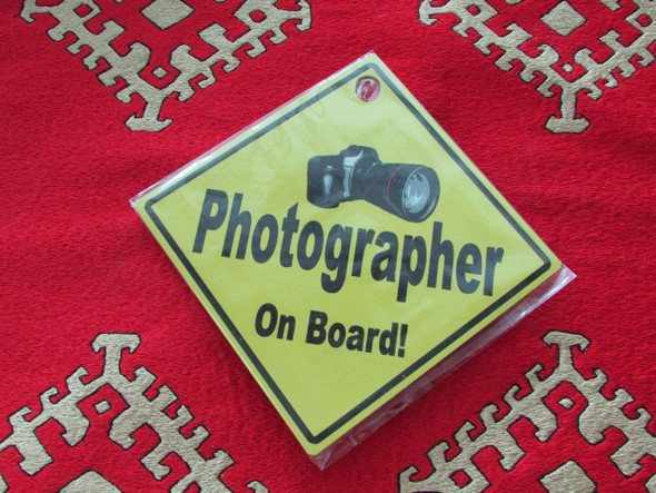 Metal (11x11 Cm) Photographer On Board | Authentic Tile Pattern Magnet | Unique Travel Souvenir - Luxury Handcrafted Art Craftihouse Dubai