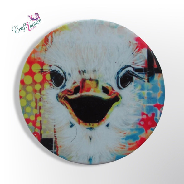 laughing Ostrich owl mug/cup coaster , handmade tile coaster