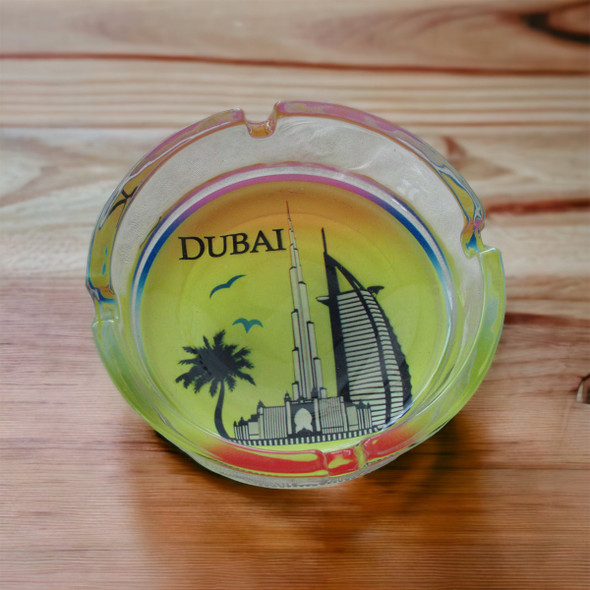 Handcrafted 12cm Round Glass Dubai Skyline – Craftihouse Luxury - Authentic Luxury Craftsmanship