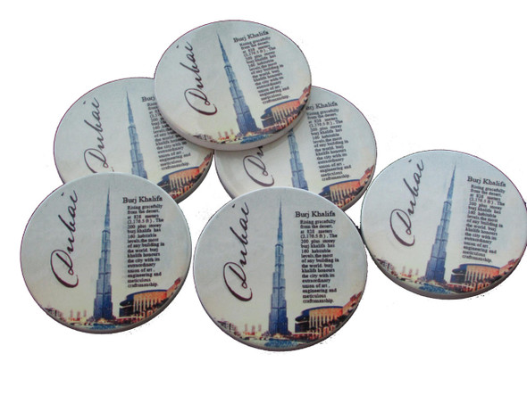 From the Craftihouse Landmark series: A Burj Khalifa ceramic tea coaster for unique and affordable architectural souvenir gifting.