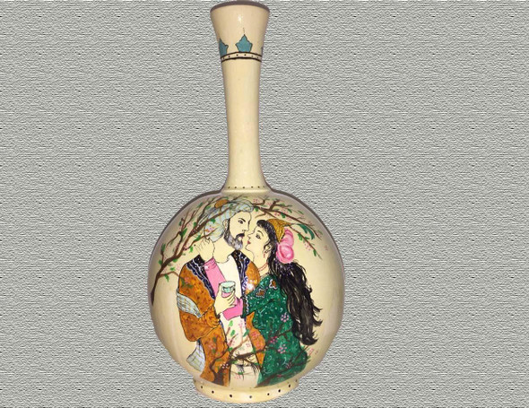 Handcrafted Leyla & majnoon hand painted vase – Luxury Decor - Luxury Handcrafted Art Craftihouse Dubai