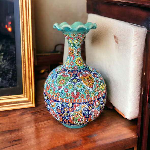 Handcrafted hand Painted vase | Premium Luxury Decor - Luxury Handcrafted Art Craftihouse Dubai