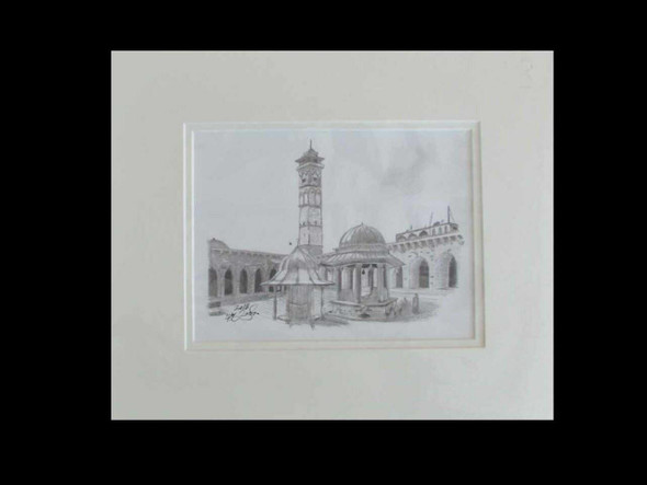 Luxury Original Painting Syrian Mosque 26cm X 22cm Premium Design Showcase