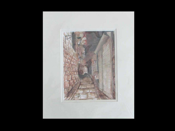 Luxury Original Coffee Painting Aleppo Street 26cm X 22cm Premium Design Showcase