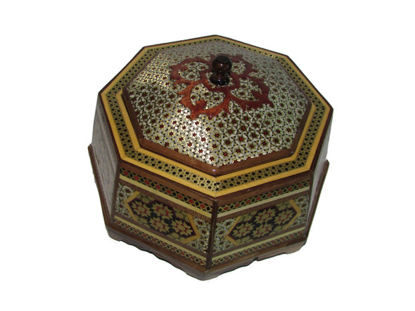 Exclusive Hexagon shaped Khatamkari Inlaid Fine Craftsmanship Detail