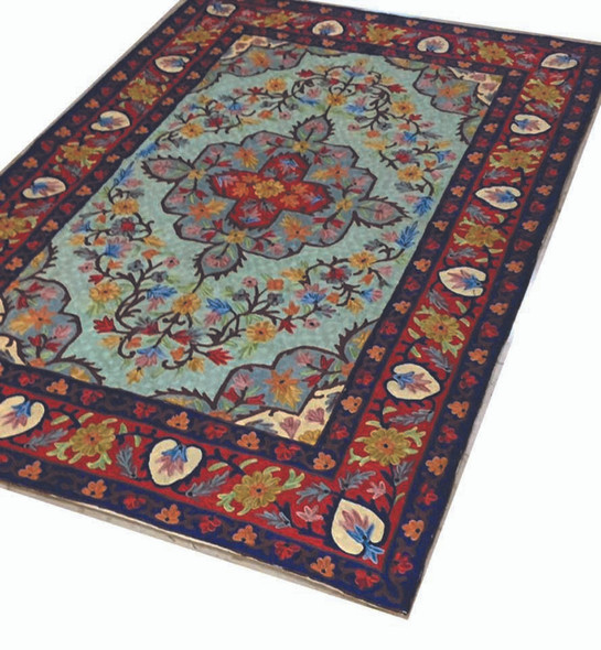 Handcrafted Boho Rug 4x6 Kashmiri Chainstitch Lifestyle Visual