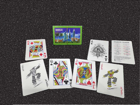 A professional product presentation of the authentic UAE tourist playing card gift from a premier art, gift, and home decor supplier.