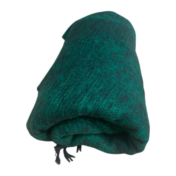 Luxury Handmade Cashmere Throw Blanket – Green & Black Nepali Wool Blanket (270x135 cm) | Luxury Home Decor Premium Design Showcase