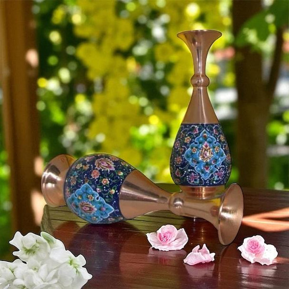 Luxury Hand Painted Copper Flower Premium Design Showcase