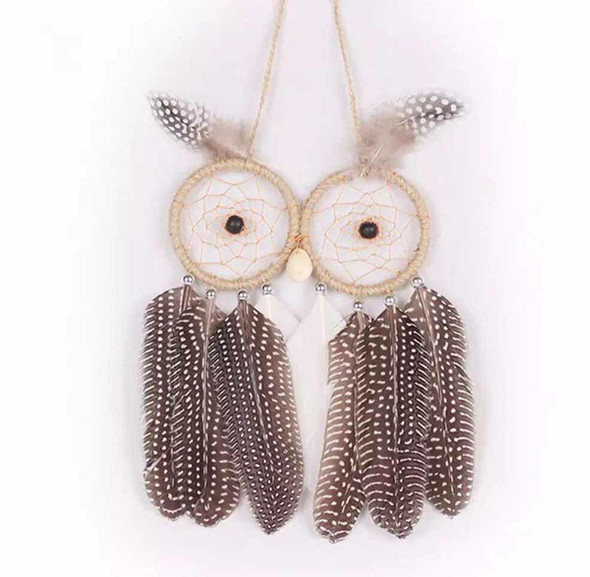 Luxury Owl shape Handmade Feather Dream Catcher , Hanging Decoration Premium Design Showcase
