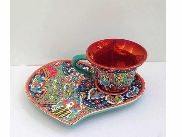 Handcrafted Hand enamel painted pottery tea set – Luxury Decor - Luxury Handcrafted Art Craftihouse Dubai