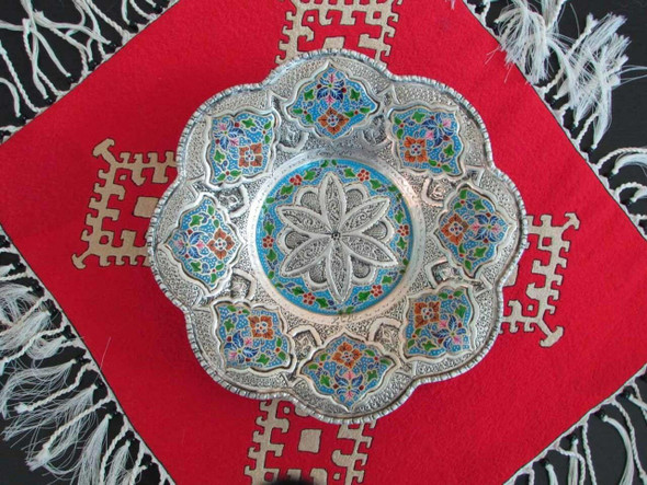 Luxury Artisan Enamel Engraved Tea Tray Premium Design Showcase