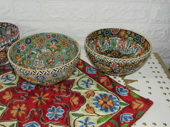 Handcrafted Hand Enamel Painted colorful bowl – Luxury Decor - Luxury Handcrafted Art Craftihouse Dubai