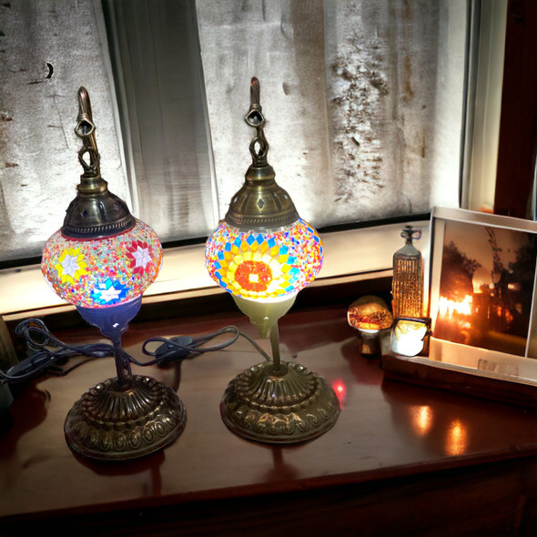 Exclusive Single Mosaic Table Lamp Fine Craftsmanship Detail