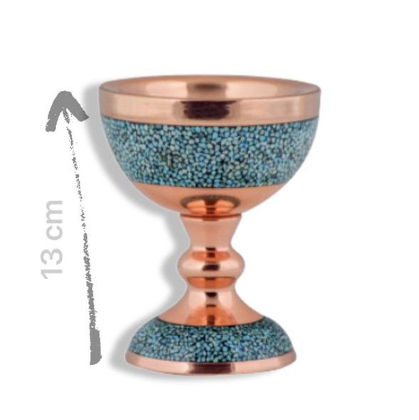 Turquoise Stone & Copper Pedestal Nuts Bowl 13 cm, handmade Handicrafts & Souvenirs