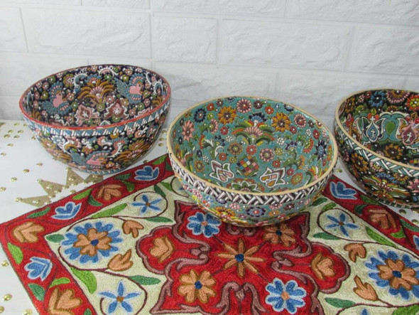 Exclusive Artisan Hand Enamel Painted colorful bowl Fine Craftsmanship Detail