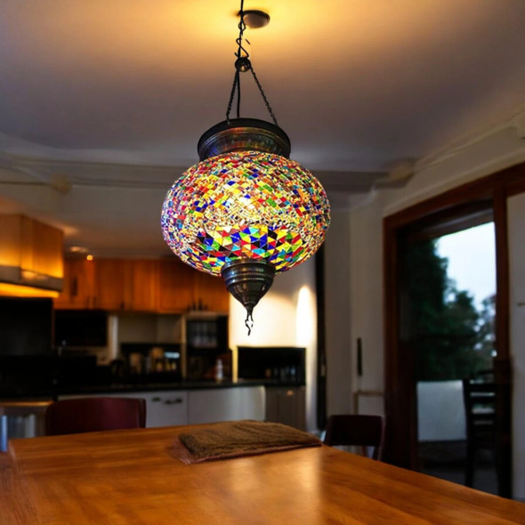 Extra Large Multicolor Mosaic | Artisan Crafted Oil Lantern | Nostalgic Heritage Gift - Luxury Handcrafted Art Craftihouse Dubai