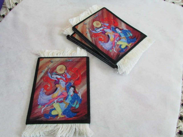 Red Pattern 4pcs Rug | Artisan Home Decor | Unique Middle Eastern Piece - Luxury Handcrafted Art Craftihouse Dubai