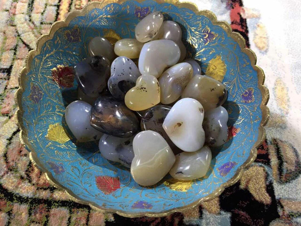 Heart Shaped Tree Agate Stone | Luxury Artisan Heart Stone | Unique Natural Decor - Luxury Handcrafted Art Craftihouse Dubai