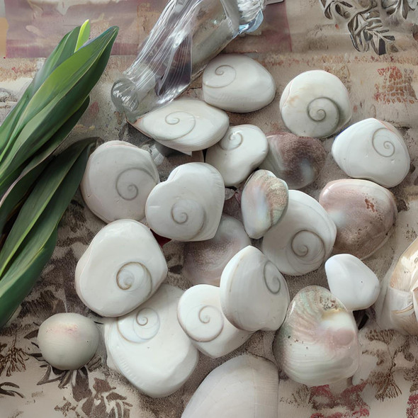 Heart Shaped shiva shell stone , valentine gift , stone art