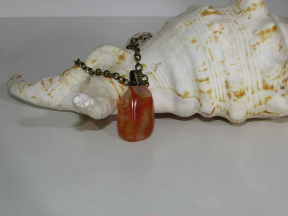 Luxury handmade necklace with red agate and brass chain Premium Design Showcase