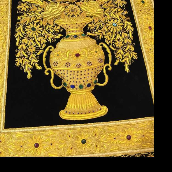 Luxury handmade jewel carpet , stunning handmade carpet , wall hanging , 3x5 FT Premium Design Showcase