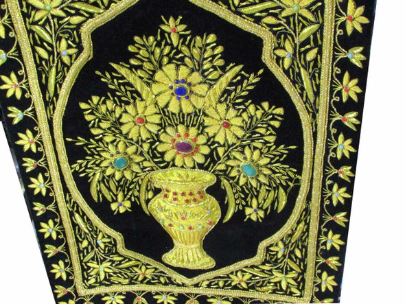 Exclusive handmade jewel carpet 1.5x2 feet , stunning handmade carpet , wall hanging Fine Craftsmanship Detail