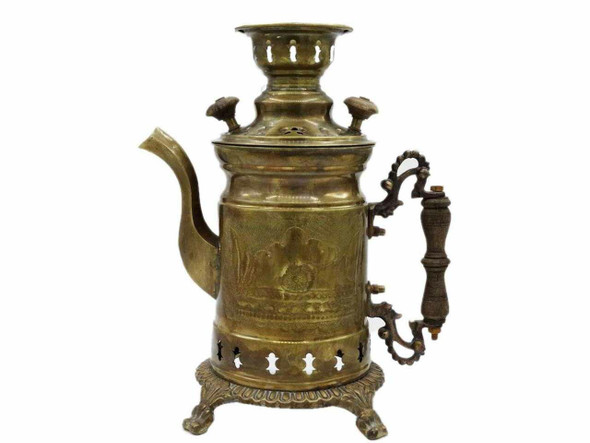 Handmade 3L Samavar Set  Engraved Brass Samovar .