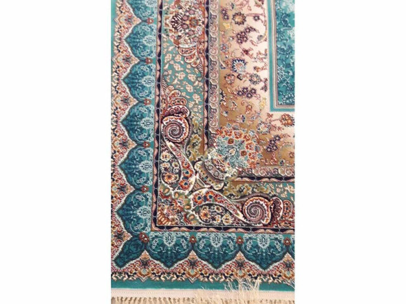 Handcrafted Turquoise Color Machine Madecarpet 225x150 Cm Machine Made Acrylic Carpet Machine Made Rugs Lifestyle Visual