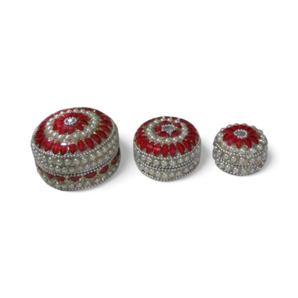 Set Of 3 Metal Jeweled | Luxury Heritage Gift & Cultural Souvenir - Luxury Handcrafted Art Craftihouse Dubai
