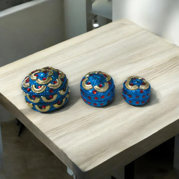 Luxury Uae Blue Round Jewelry Boxes Premium Design Showcase