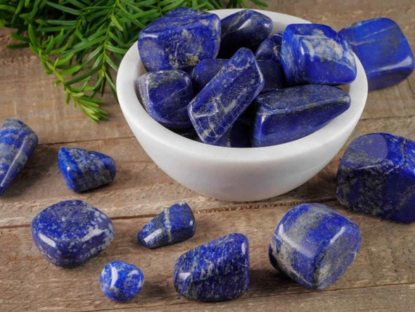 Luxury 3pcs Lapis Lazuli Tumbled Stones Premium Design Showcase