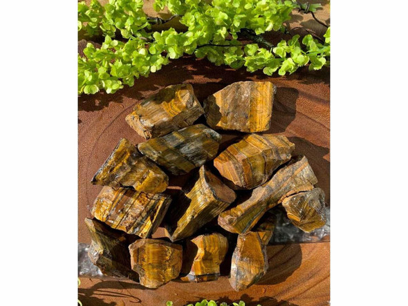 2 Pcs Tiger Eye Raw Crystals | Traditional Heritage Stone Art | Premium Gift Choice - Luxury Handcrafted Art Craftihouse Dubai
