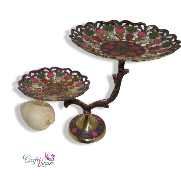 Luxury Indian Brass Indian Enameled bowl.Vintage Premium Design Showcase