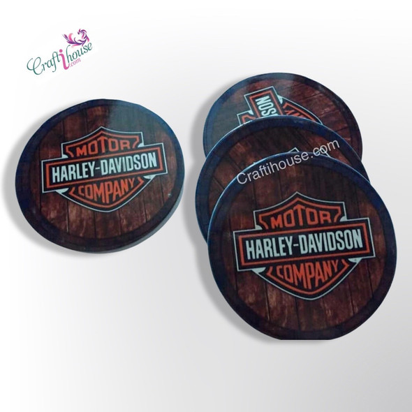 Harley Davidson Ceramic Coaster | Luxury Heritage Gift & Cultural Souvenir - Luxury Handcrafted Art Craftihouse Dubai