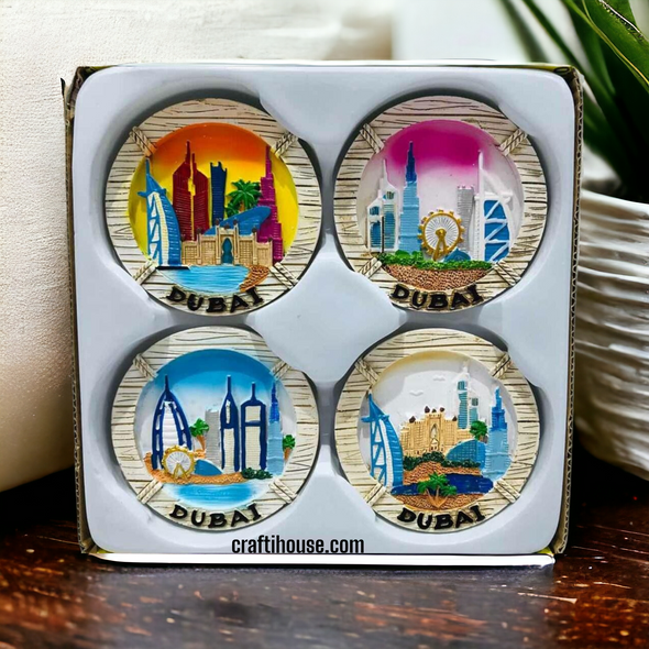 Set Of 4 Resin Boutique | Luxury Heritage Gift & Cultural Souvenir - Luxury Handcrafted Art Craftihouse Dubai