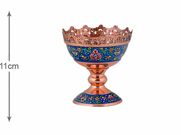 Exclusive Artisan hand painted copper bowl Fine Craftsmanship Detail