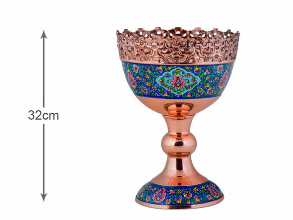 Exclusive Artisan hand painted copper bowl Fine Craftsmanship Detail