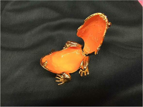 Exclusive Frog  metal jewelry box , enamel painted box , metal gift box Fine Craftsmanship Detail