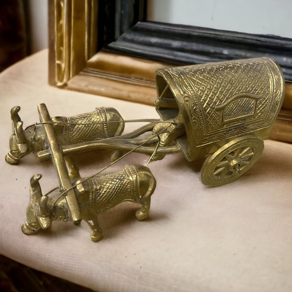 Exclusive Artisan brass bulls cart 8 Heritage Collection Piece
