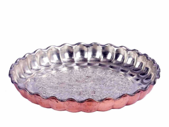 Exclusive Copper Tray 23 Cm Fine Craftsmanship Detail