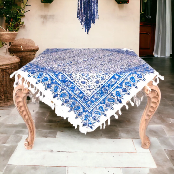 Artisan Artisan Blue pattern ghalamkari رومیزی High-Resolution Product Shot