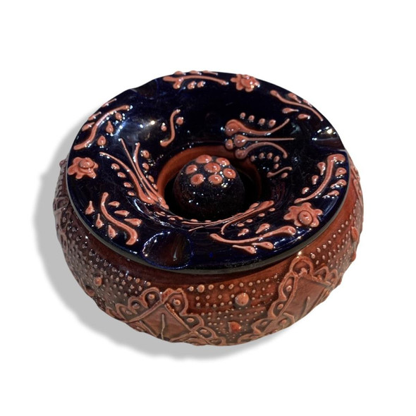 Luxury 11cm Red Pattern Turkish Ceramic Ashtray Premium Design Showcase