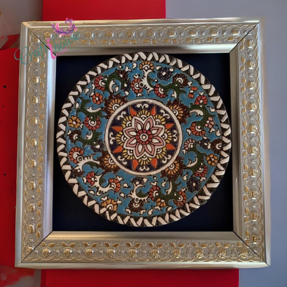 Ceramic Plate . Pottery Handicrafts | Hand-painted Enameled Clay Plate | Traditional Wall Decor - Luxury Handcrafted Art Craftihouse Dubai
