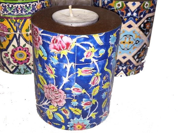 Luxury Tile Pattern Wooden Candle Premium Design Showcase