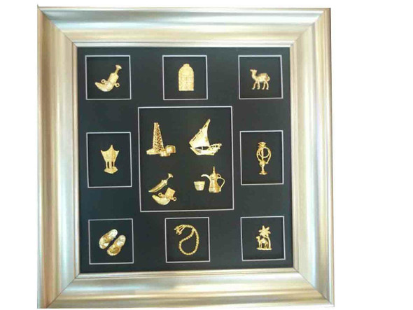 A professional product presentation of the framed UAE souvenir collection from a premier UAE art, gift, and home decor supplier.