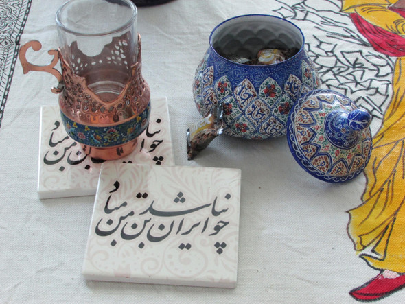 Exclusive Arabic Arabic Tea Coaster Calligraphy Fine Craftsmanship Detail