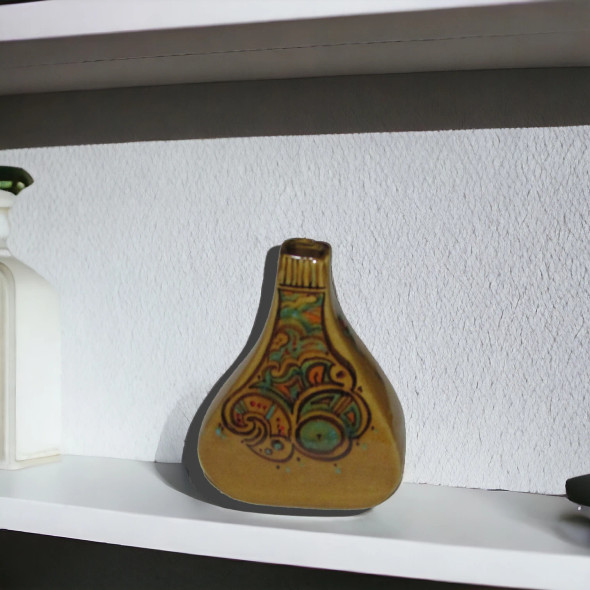 Exclusive Exclusive Hand painted Glazed stoneware drinking Bottle Fine Craftsmanship Detail